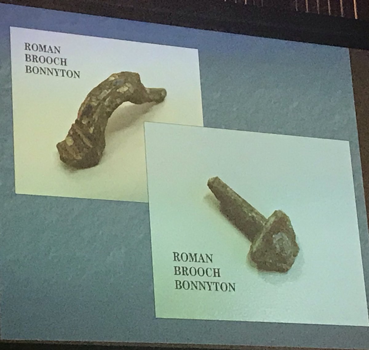 ScARFHub's tweet photo. Final talk of the morning is John Johnston @angusalive talking about some recent finds including roman brooches and gold rings #TAFAC2018 #TAFAC https://t.co/1I8nKczY3y