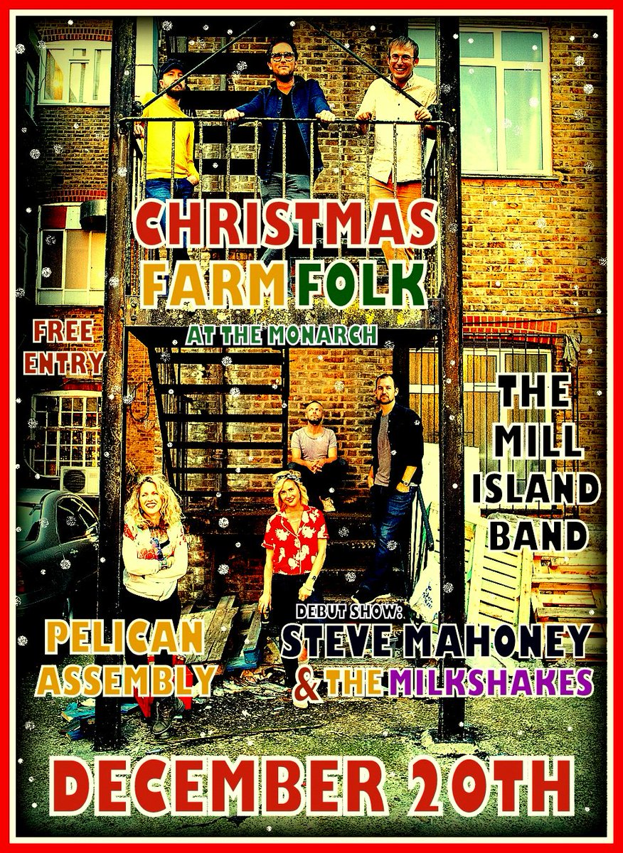 Really excited to announce the DEBUT performance of hot new 8 piece party band 'Steve Mahoney & The Milkshakes'
Join us on THURS DEC 20th at @camdenmonarch for the 'Christmas Farm Folk' party! #Londongigs #partymusic
#christmasshows #rockabilly #rockandroll