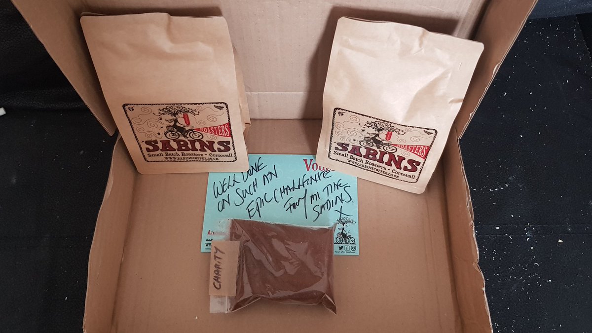 Love getting my coffee parcel from <a href="/sabinscoffee/">Sabins Coffee</a> there is always a personalised note inside. Thanks for the discount voucher.