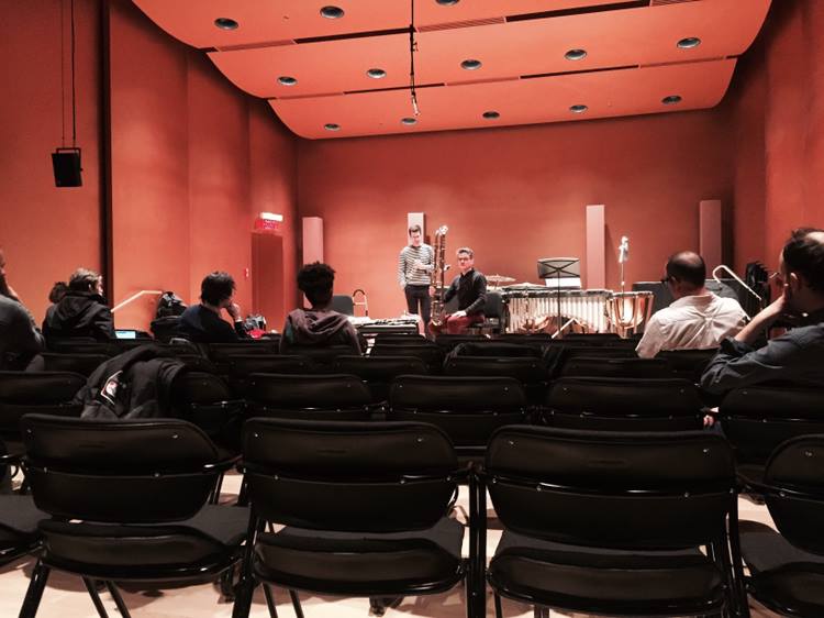 Hier, workshop de composition dans la classe du conservatoire de Montreal. En route pour Arts and Heritage Centre Warkworth now!