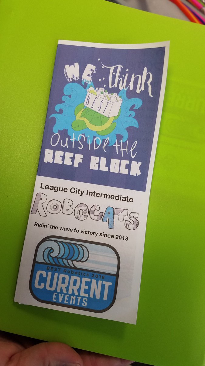 auburnengineer's tweet image. What a great job on the brochure @Robocats409! "We Think Outside the Reef Block" #Thanks2BESTRobotics