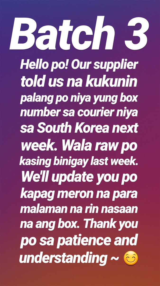 DaesangStore's tweet photo. Hello, chingus! Regarding batch 3 po ~ π
#DaesangStore_Updates https://t.co/kQrwqqYUNo