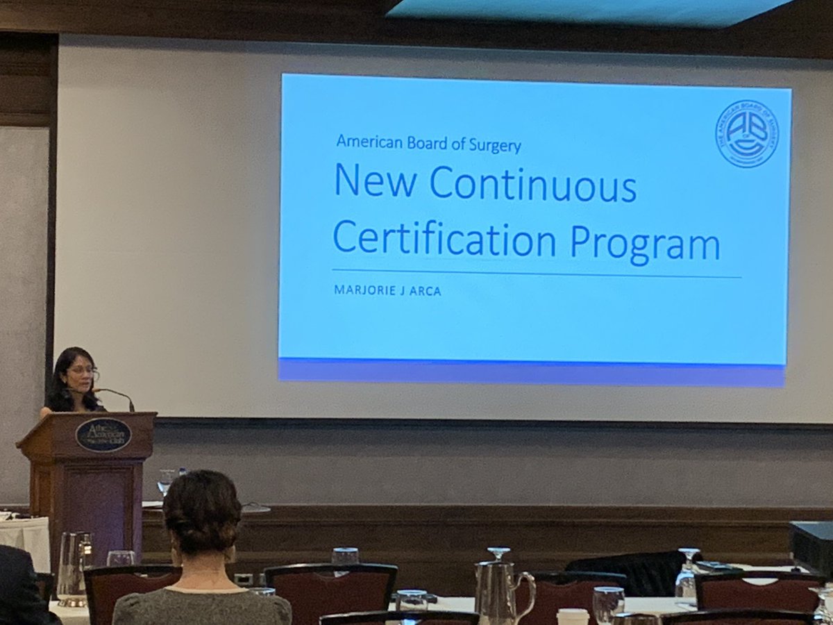 ACSWSSAdvocacy (@acswssadvocacy) on Twitter photo Annual meeting continues with varied topics of interest to surgeons. Now Dr. Marjorie Arca <a href="/babesrjn/">Marjorie Arca</a> <a href="/AmBdSurg/">American Board of Surgery</a> Diplomate presenting on New Continuous Certification Requirements. <a href="/AmCollSurgeons/">American College of Surgeons</a> <a href="/Aurora_Health/">Aurora Health Care</a> <a href="/barbaraboyerj/">Barbara J Boyer, MD</a> @ Annual meeting continues with varied topics of interest to surgeons. Now Dr. Marjorie Arca <a href="/babesrjn/">Marjorie Arca</a> <a href="/AmBdSurg/">American Board of Surgery</a> Diplomate presenting on New Continuous Certification Requirements. <a href="/AmCollSurgeons/">American College of Surgeons</a> <a href="/Aurora_Health/">Aurora Health Care</a> <a href="/barbaraboyerj/">Barbara J Boyer, MD</a> @
