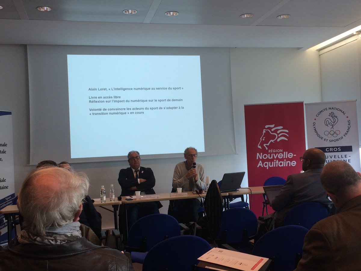 #AssisesDuSport #NouvelleAquitaine intervention de Yves Travaillot sur «  Le devenir du sport à partir d’une lecture du passé » : excellent débat sur les nouvelles attentes et pratiques sportives et l’impact du numérique sur le sport <a href="/CROSNAq/">CROS Nouvelle-Aquitaine</a> <a href="/philippe_said/">Philippe Said</a> <a href="/Sport_Web_I/">Task Force IA-SPORTS.Fr 🏁</a>