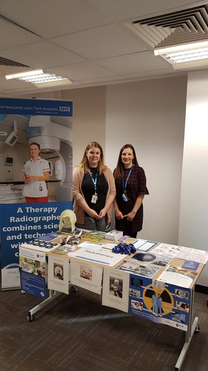 Great morning promoting the role of Therapeutic Radiographers at the careers event  #therapeuticradiographer #radiotherapy @SHURadiotherapy @NewcastleHosps @developnuth