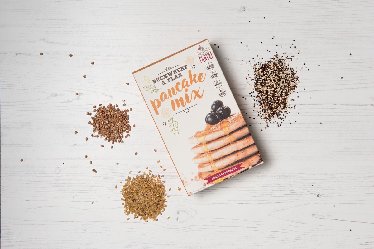 SweetpeaPantry's tweet photo. Our award-winning #glutenfree Pancake Mix, helps you #GetTheGoodnessIn

Made with protein-rich buckwheat &amp; quinoa flours, omega-3 loaded, heart-friendly flaxseed and tiny teff grains for fibre, calcium, iron and vitamin C. https://t.co/KEGrFD5ix3