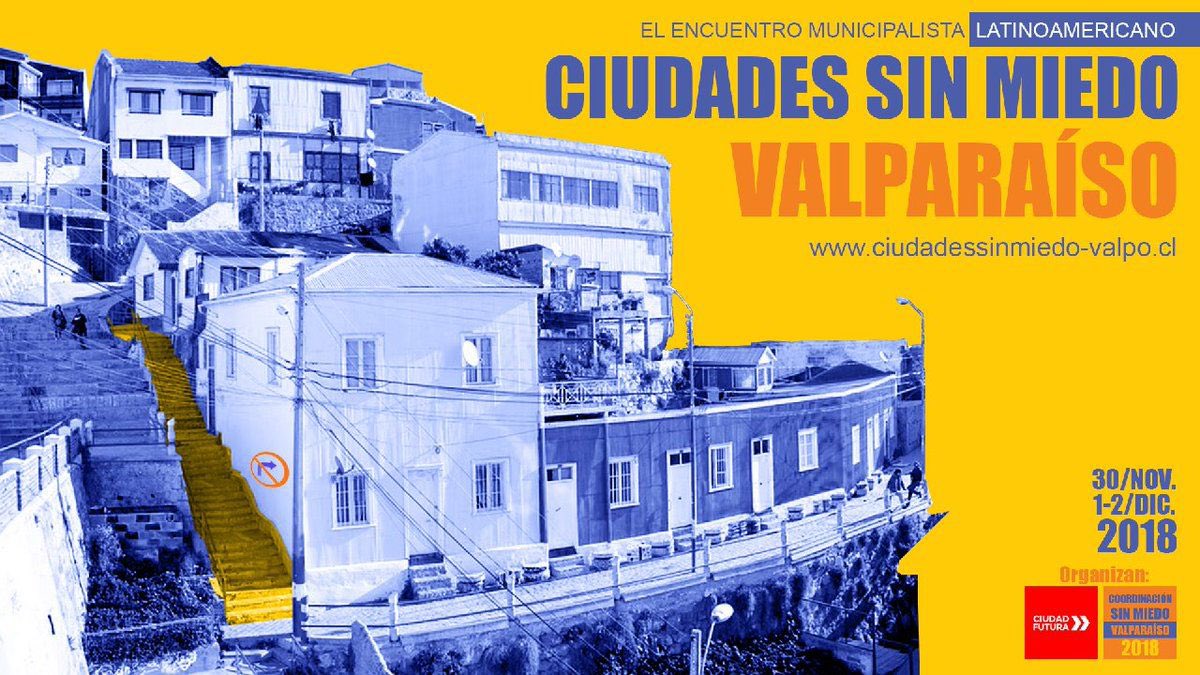 fearlessbxl's tweet photo. Fearless citizens are rising up against Trump, Bolsonaro, Putin, Salvini (Italy) &amp; Orbán (Hungary). After Barcelona, Warsaw, NYC, Brussels, Fearless Cities is coming to Valpo (Chile) to face these violent, sexist &amp; authoritarian leaders. Let’s support them! #CiudadesSinMiedoValpo https://t.co/Kg4eoihCQf