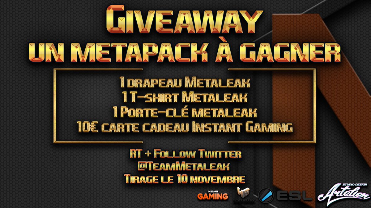 TeamMetaleak's tweet photo. 🎁#Giveaway @TeamMetaleak🎁
Nous vous dévoilons finalement la surprise!🔥
Les #MetaPack sont de retour et cette fois-ci ont vous fait gagner ceci👇💪
Pour participer👉#RT + #Follow @TeamMetaleak
Lien d'affiliation @InstantGamingFR👉https://t.co/IVsJot6mNX https://t.co/4kT2Z8CAMl