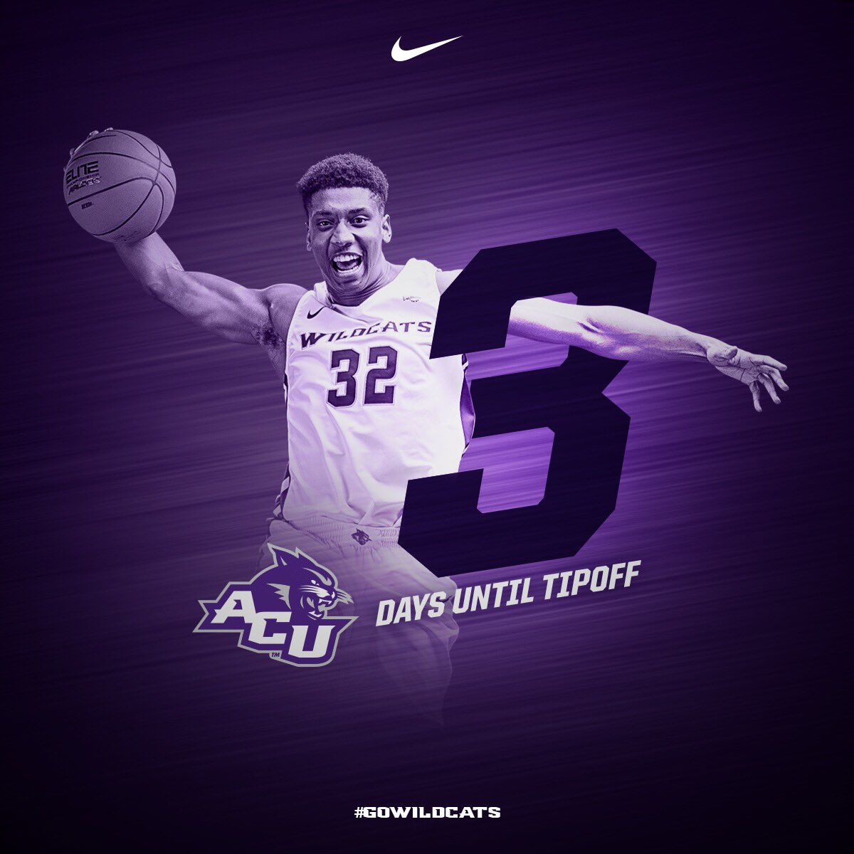 3️⃣ more days until Freshman Joe Pleasant and the Wildcats take the court! Game time is at 6 pm. See you there! #GoWildcats🐾