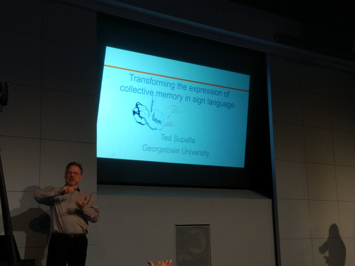 cristinagil_lgp's tweet photo. Ted Supalla's presentation in Transforming the expression of collective memory in sign language #DSCT2018 https://t.co/1wIo1m9Zd8