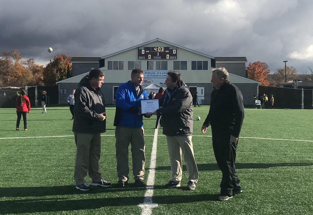 muscwv's tweet photo. NFHS WV OFFICIAL OF THE YEAR DOUG SHARPE! Congratulations Doug!!@sharpe0992 #goMusc https://t.co/uedv8Us0hj