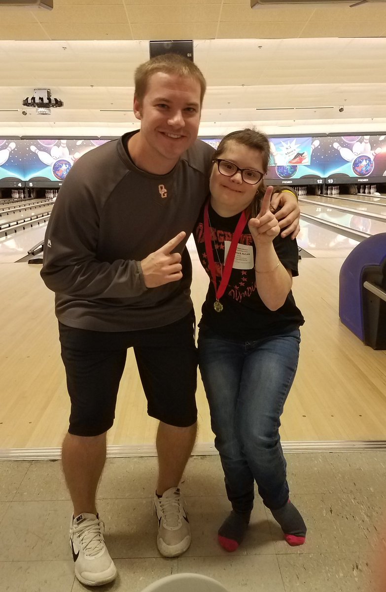Had a blast with this young lady this morning as she competed in the KC Area Special Olympic Bowling Tournament!! Good luck to Coach Gromes and the rest of the athletes as they compete today!! 

#GoPanthers