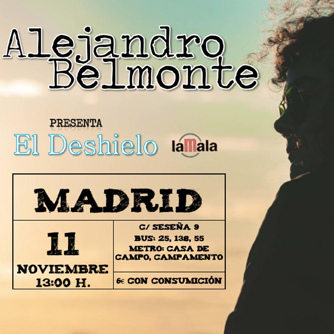 El domingo 11 presentaré de forma oficial mi primer EP #ElDeshielo en la sala La Mala #Aluche #Madrid

Tocaré los temas del EP, los que no han entrado, de <a href="/mtc_rock/">La Mano Tonta de Cervantes</a>  y versiones.

Es en sesión vermú, así que si no sabías donde tomarte el aperitivo, ya tienes plan. 

¡Os espero!