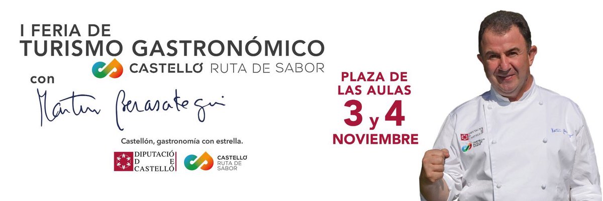 salvaaguilella's tweet image. Hoy con @Berasategui, 8 estrellas Michelin e imagen de Castelló Ruta de Sabor, en la inauguración espectacular Feria @CSRutadeSabor @dipcas que estará hoy y mañana en Plaza las Aulas. Cita ineludible,nuestros mejores productos te esperan #GastronomíaconEstrella #orgulldeCS