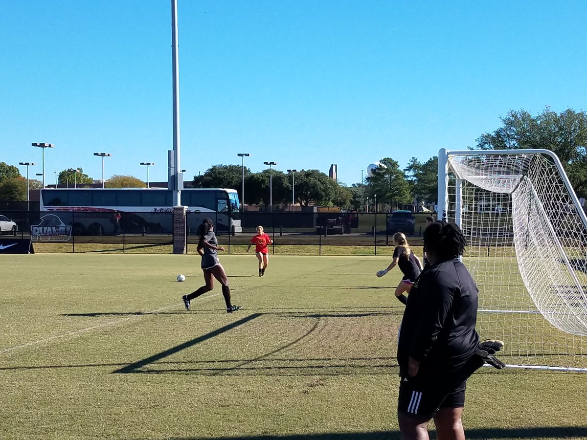 theswac's tweet photo. WSOC: @GSU_TIGERS warming up in a shooting drill during Saturday's practice ahead of Sunday's championship at 11 a.m. @HUBisonSports declined to take Saturday's practice session time. #SWACWSOC18 https://t.co/tNiBJj2O5s