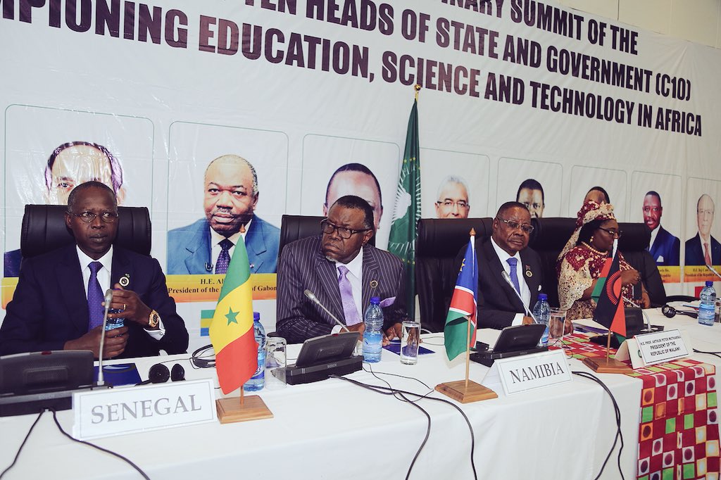 hagegeingob's tweet image. Education is the greatest equalizer. I returned from a 1 day AU summit of C10 champions of education, science and technology. We committed to double our efforts in science and technology. Namibia pledges to increase Gross expenditure for Research and Development to 1% by 2022.