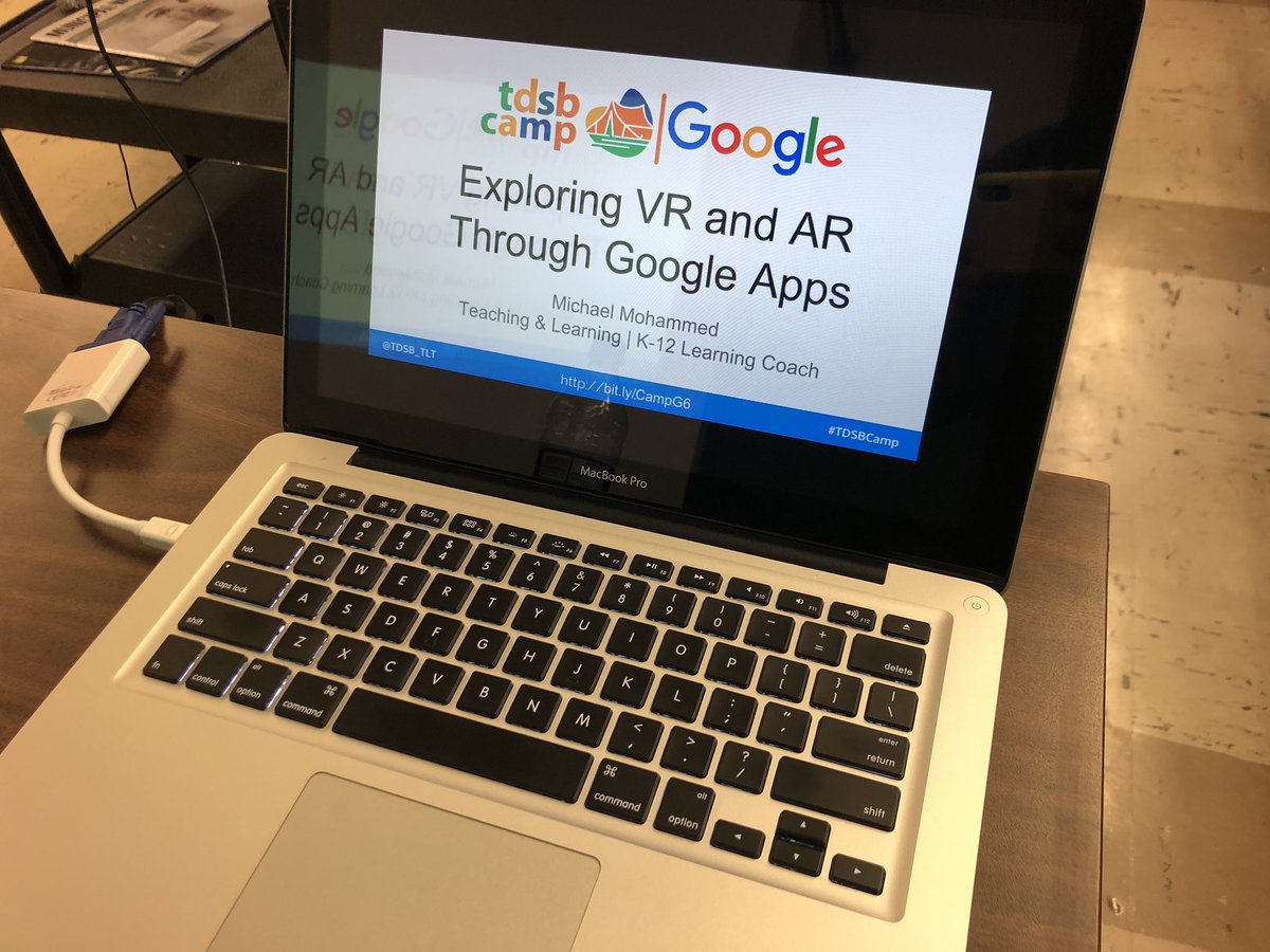 TheMikeMohammed's tweet photo. Ready to present @TDSB_TLT #TDSBCamp - Come on a #virtual field trip or experience #augmentedreality join in the fun at room 120 @tdsb #googleARVR #arvrEDU https://t.co/PM1NYMVLJy