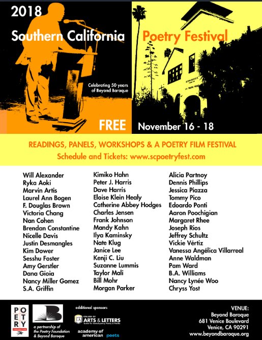 RedHenPress's tweet photo. Two weeks until @SoCalPoFest! We're excited to announce this year participants include @EdoardoPonti, @kimfromla #KimDower, and @KleinHealy! https://t.co/5vU8iCKMwI https://t.co/UycWDsjHRK
