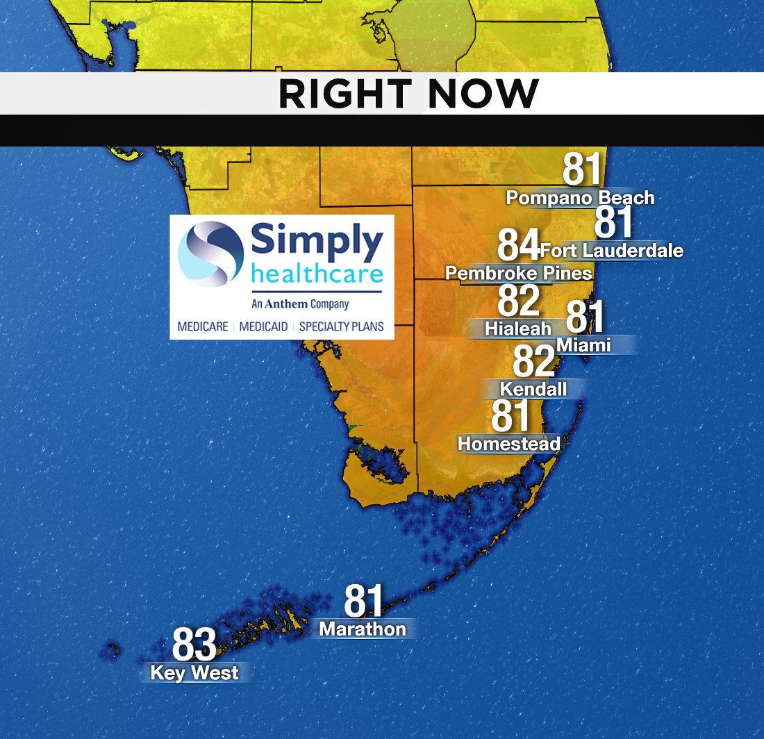 It's 2PM, here are south Florida's current temperatures. #BROWARD #MIAMIDADE #FLKEYS Presented by Simply Healthcare https://t.co/pvwGBRaJgY