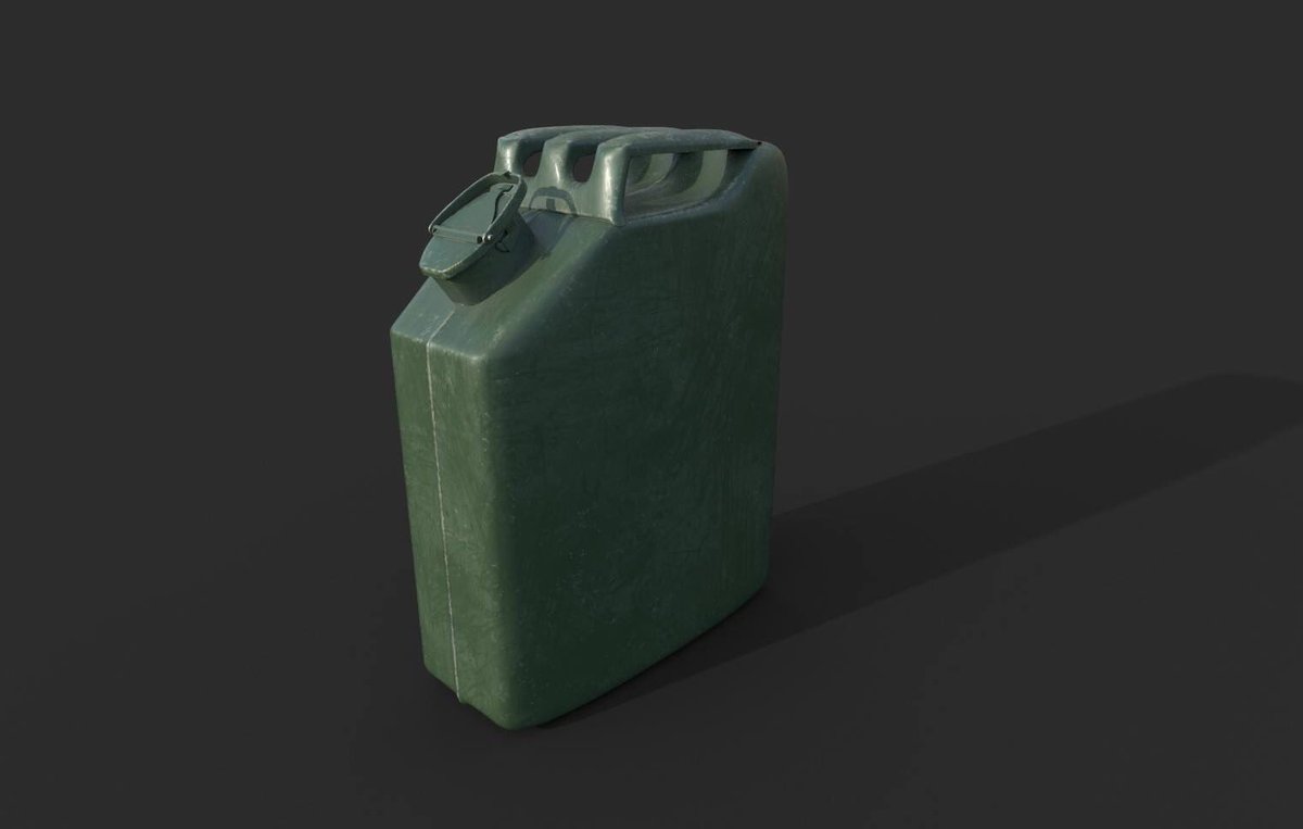 neli702's tweet photo. Working on a 1940s Jeep Willy’s.  Playing with the gas can.  #Blender3d #SubstancePainter https://t.co/vg06MHMe2u