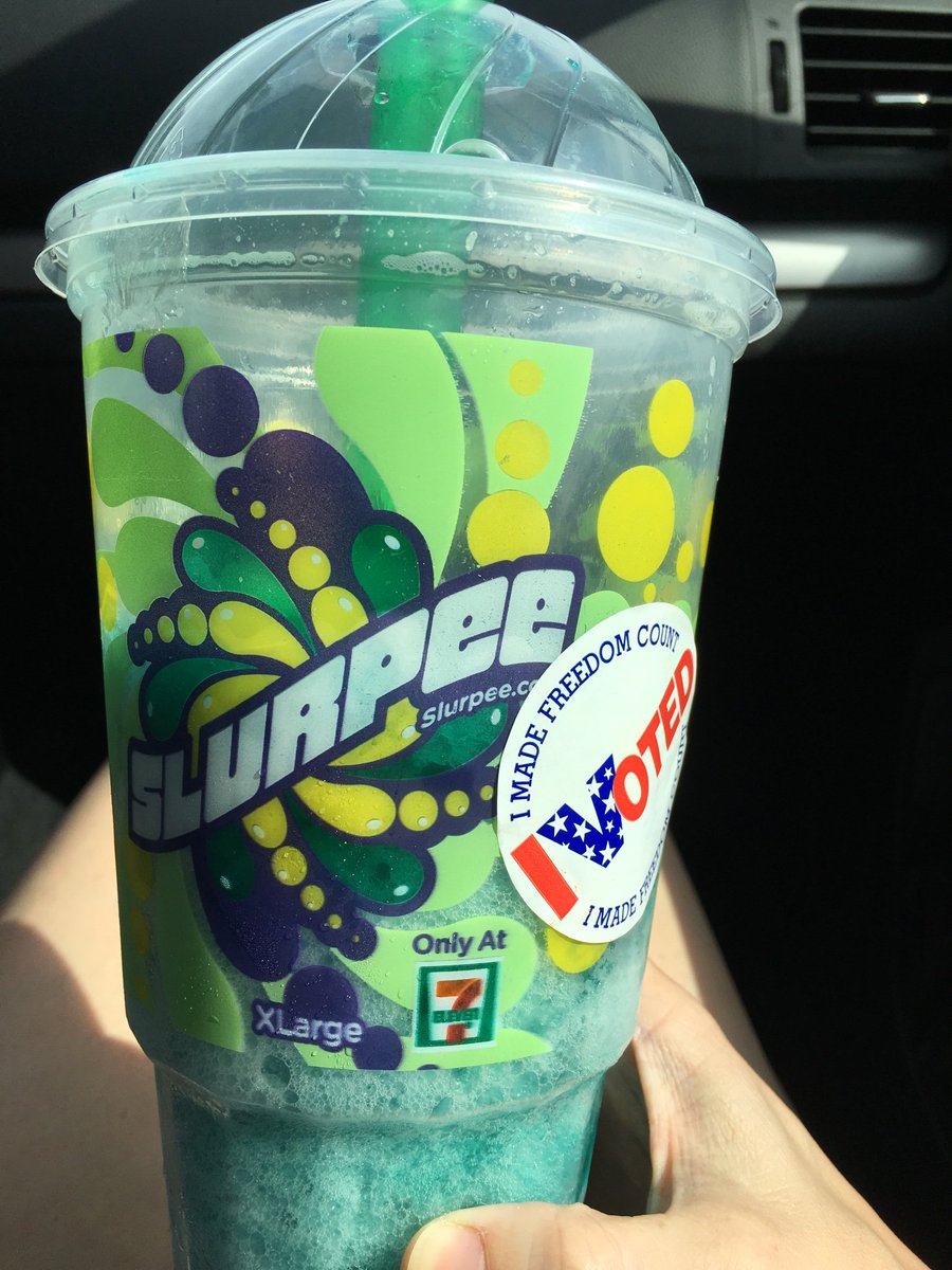 DrunkAssDeloris's tweet photo. Anyone else slurpee &amp; vote today? Slurpin on that freedom ok later https://t.co/IHksUZwNdR