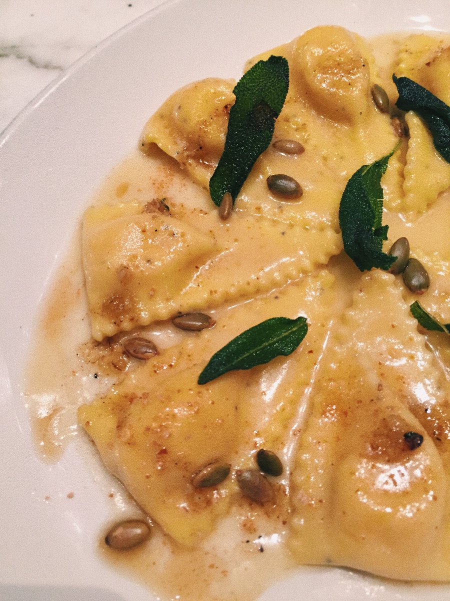 NYC Marathon runners! Run over to Casa Nonna to get your carb fix with our Pansotti di Zucca featuring butternut squash ravioli, poppy seeds, brown butter, sage and walnut pesto!