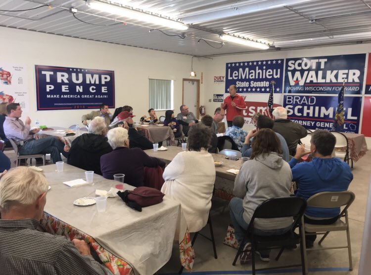 The rooms were bustling with phone callers helping get out the vote and the chili was top notch at the Sheboygan GOP offices! #OurAG #Grassroots