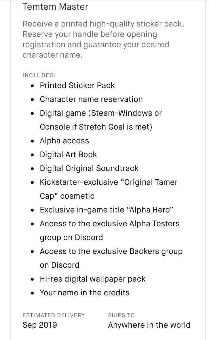 TheTemNet's tweet image. The time has come for us to announce our first giveaway. We will be giving away a TemTem Master Kickstarter Tier. 

To Enter
Follow @TheTemNet &amp;amp; @PlayTemtem 
Also
retweet this tweet

(The winner will be selected come the first day of Alpha)

Good Luck to everyone!!