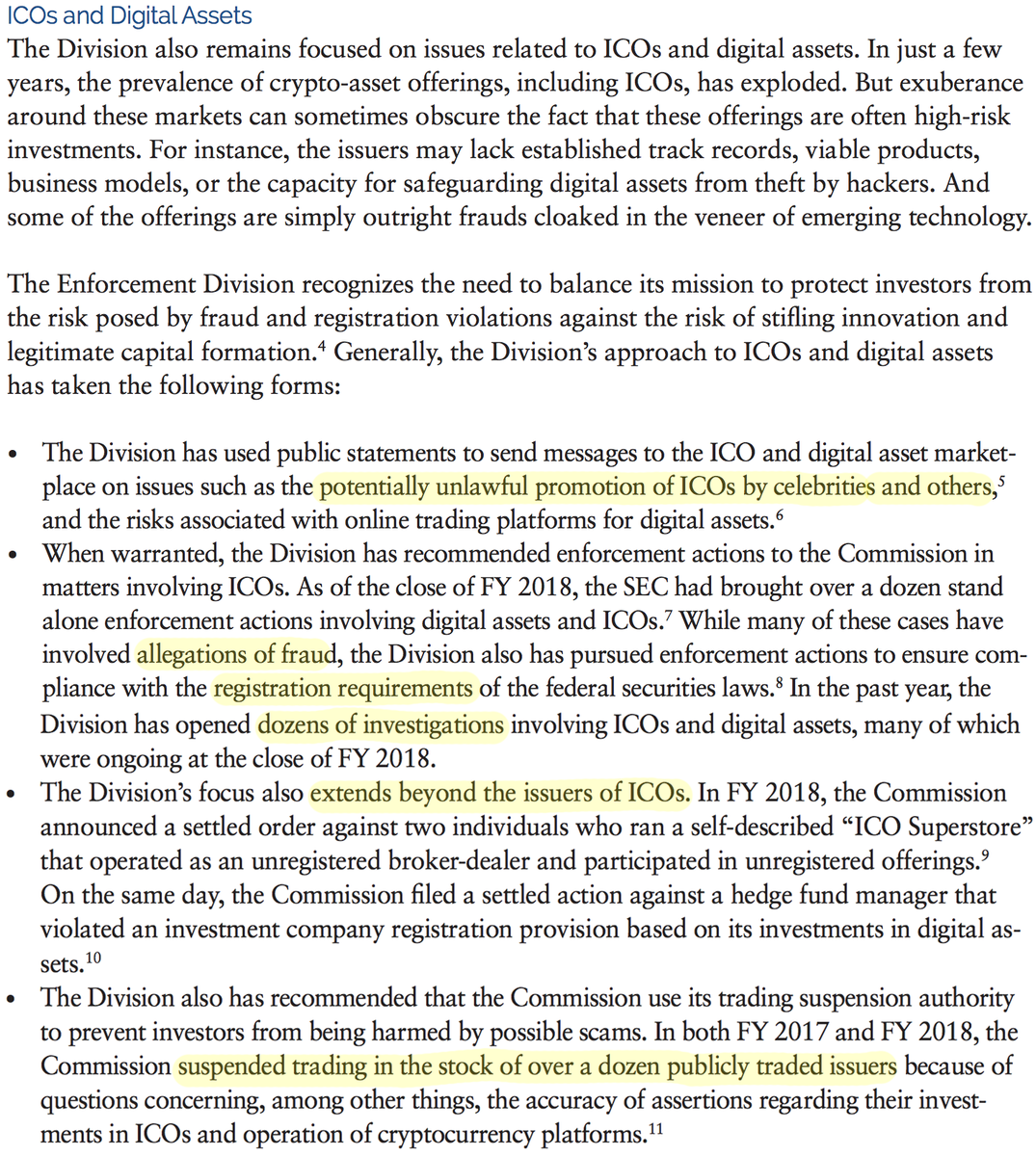 TuurDemeester's tweet photo. ICO / Bitcoin related highlights from the SEC's Enforcement Division annual report: https://t.co/bNDZifgE7w https://t.co/Cj6MdUN5Sd