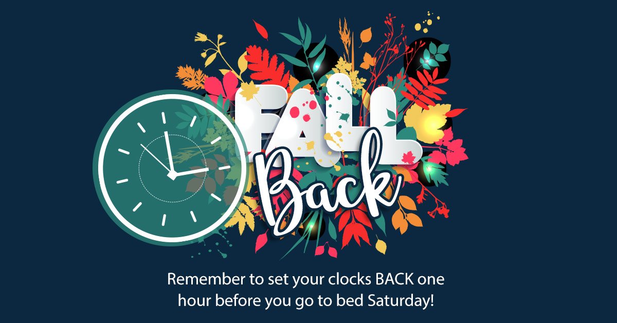 Just a friendly reminder that clocks go back tonight! Enjoy that extra hour of sleep! 😴🙌 #timechange #daylightsavingends #fallback