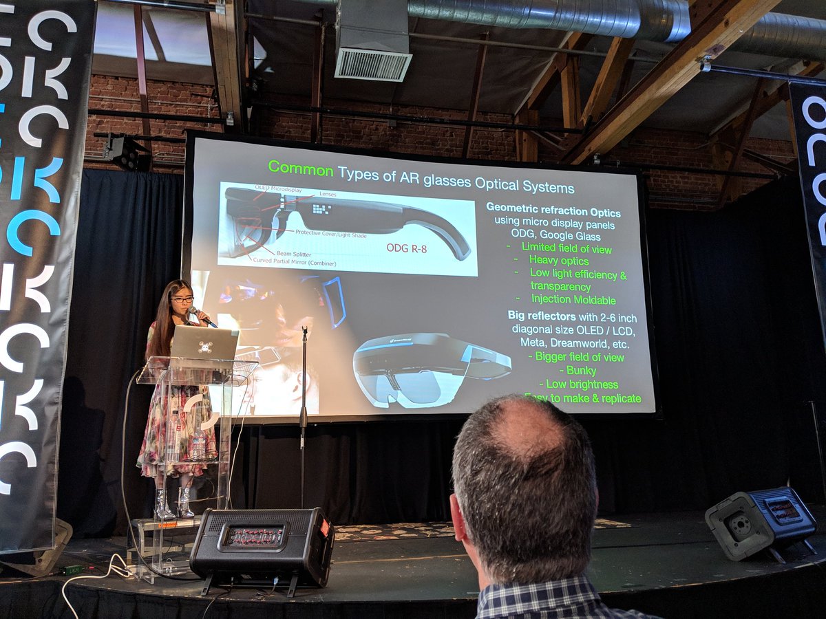 Adellelin's tweet image. Learning a world about AR glass optics thanks to @ZiqiPeng at #supercon #diffractive  #waveguides