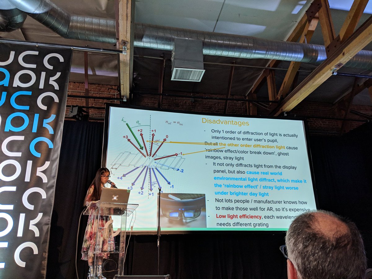 Adellelin's tweet image. Learning a world about AR glass optics thanks to @ZiqiPeng at #supercon #diffractive  #waveguides