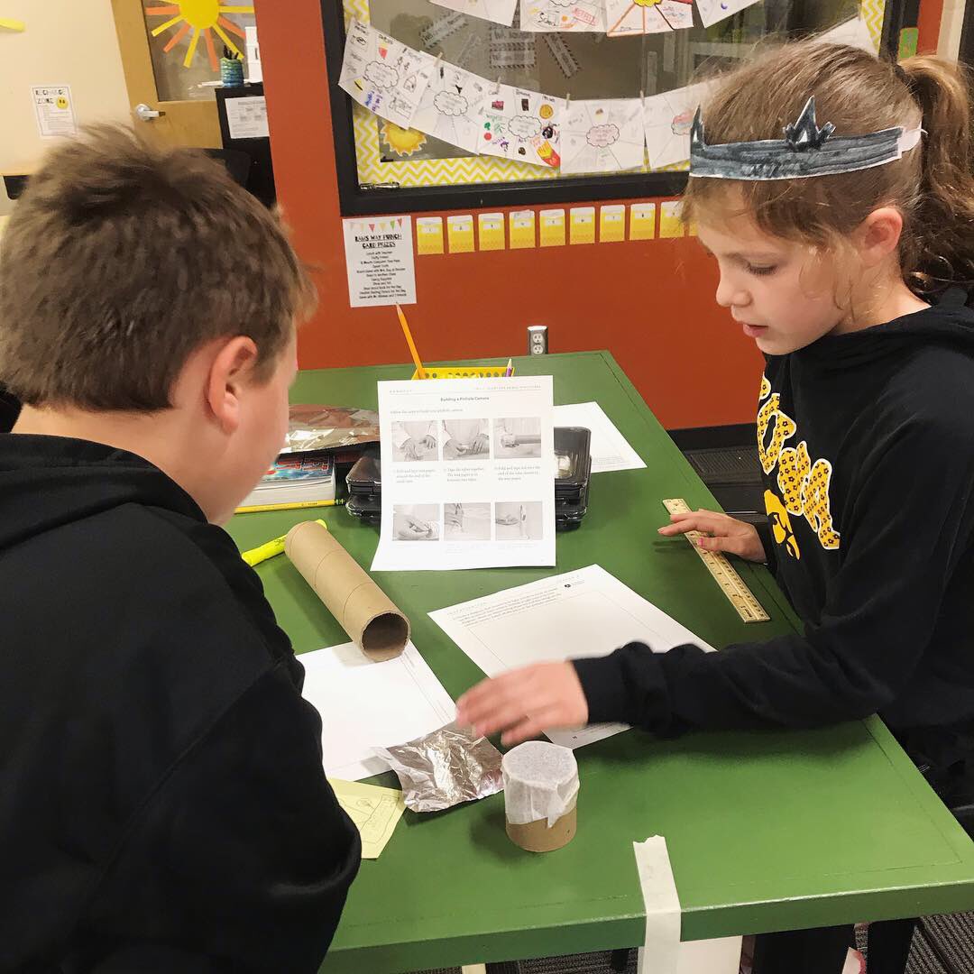 MrsJacqueGuy's tweet image. Students made pinhole cameras to learn more about how our eye works! They loved seeing things upside down and making the connection of our eye doing the same thing! #MvilleElem #TCIScience