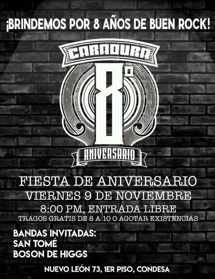 Felices de invitarlos a nuestra Primer
Presentación en CDMX el próximo viernes 09 de noviembre en <a href="/caraduramx/">Caradura</a> junto a @bosondehiggsmx 
Los esperamos allá para pasarla de lujo!!