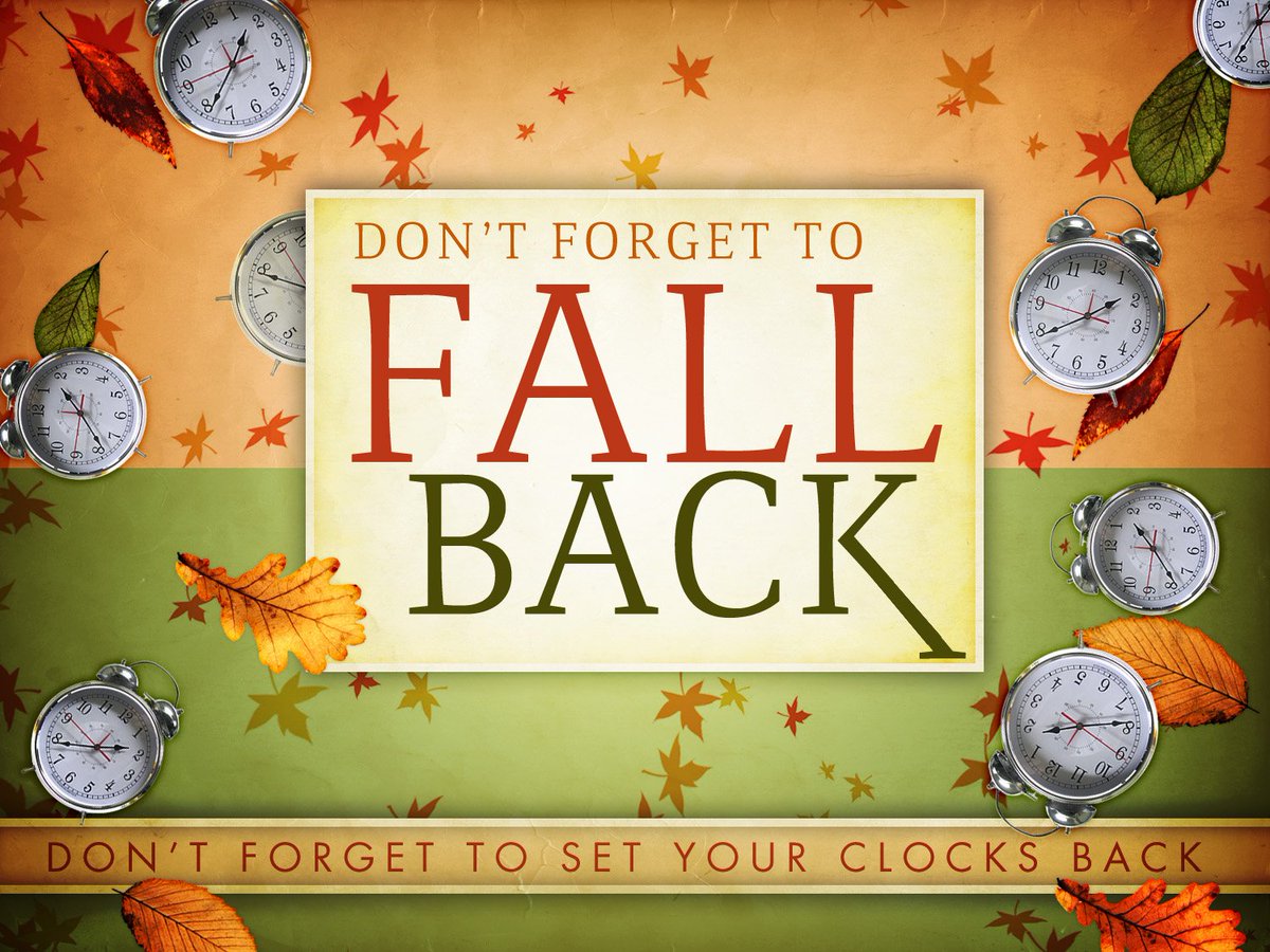 faith_week's tweet photo. PSA 📣 It’s Daylight Savings! Don’t forget to change your clocks and “FALL BACK” an hour! https://t.co/GjMo1pVwcX