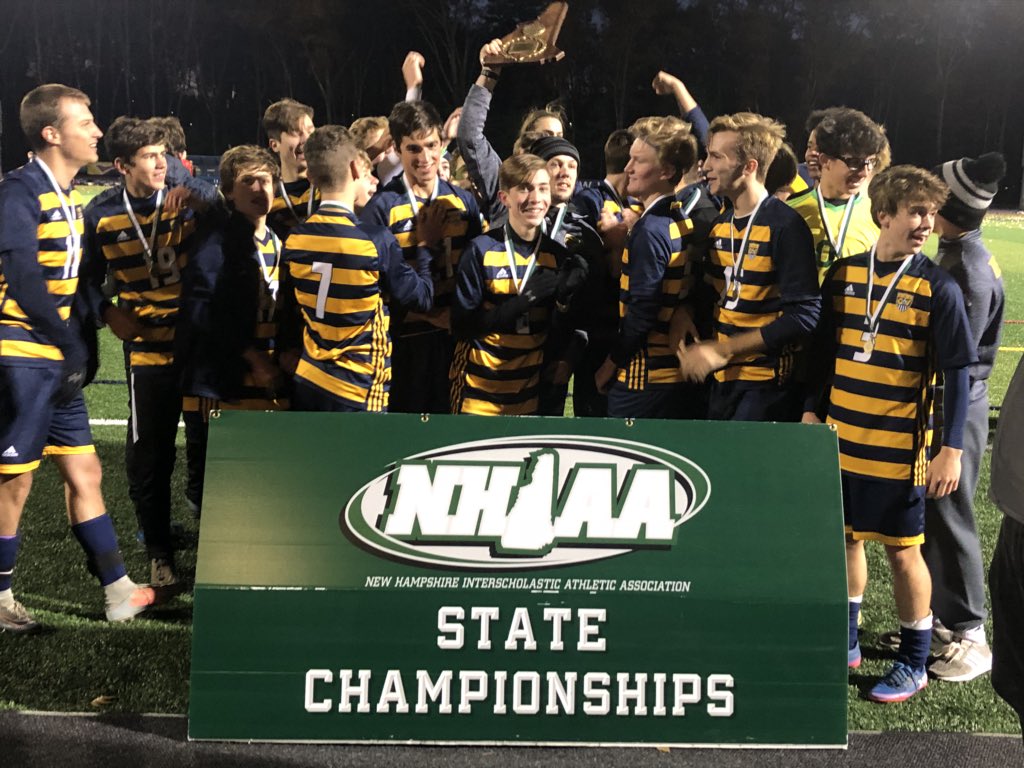 The 2018 NHIAA Division II Boys Soccer Champions: ConVal Cougars! Congratulations! #NHIAAsoccer