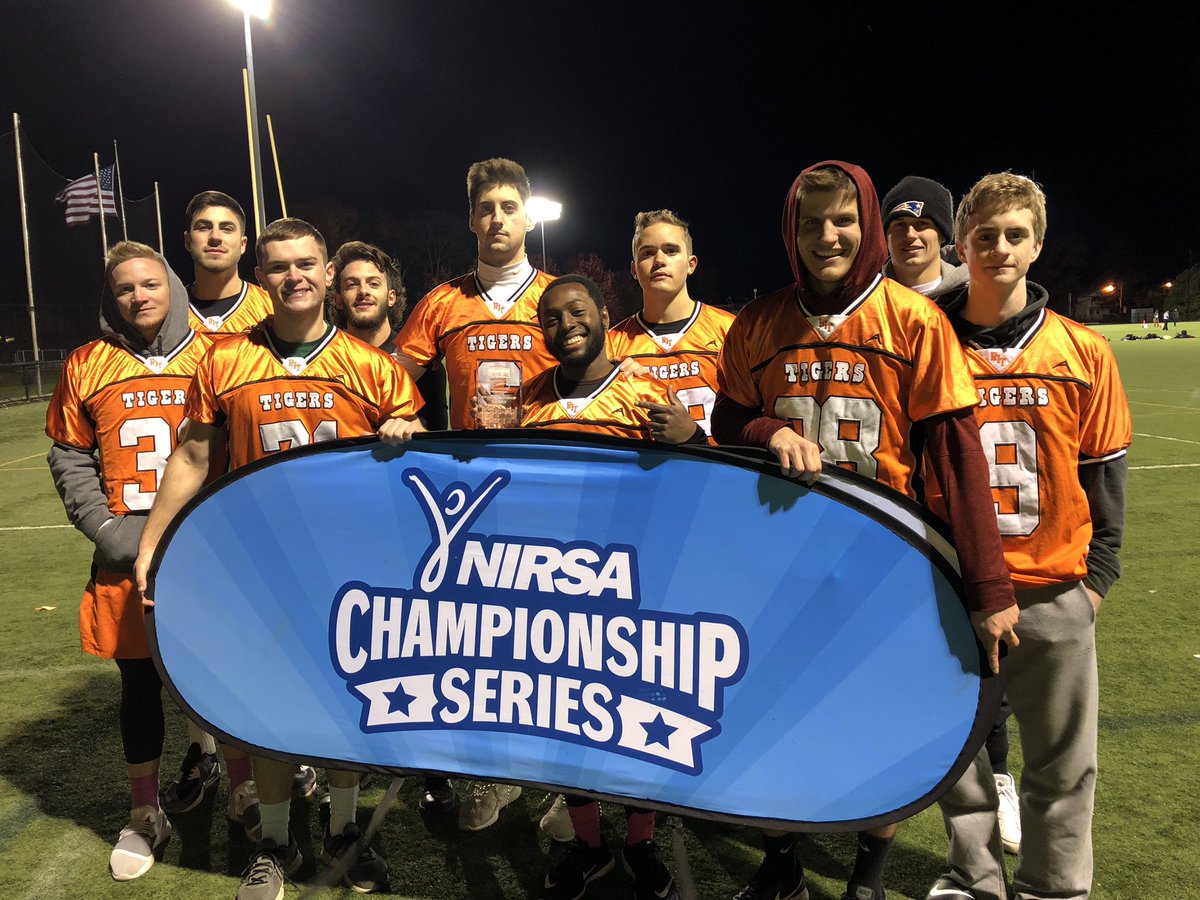 NIRSAChamp's tweet photo. Congrats to @RITIntramurals for winning the team sportsmanship award at the 2018 #NIRSA #regionalflagfootball tournament at #springfieldcollege https://t.co/0cRzPc2Lhv