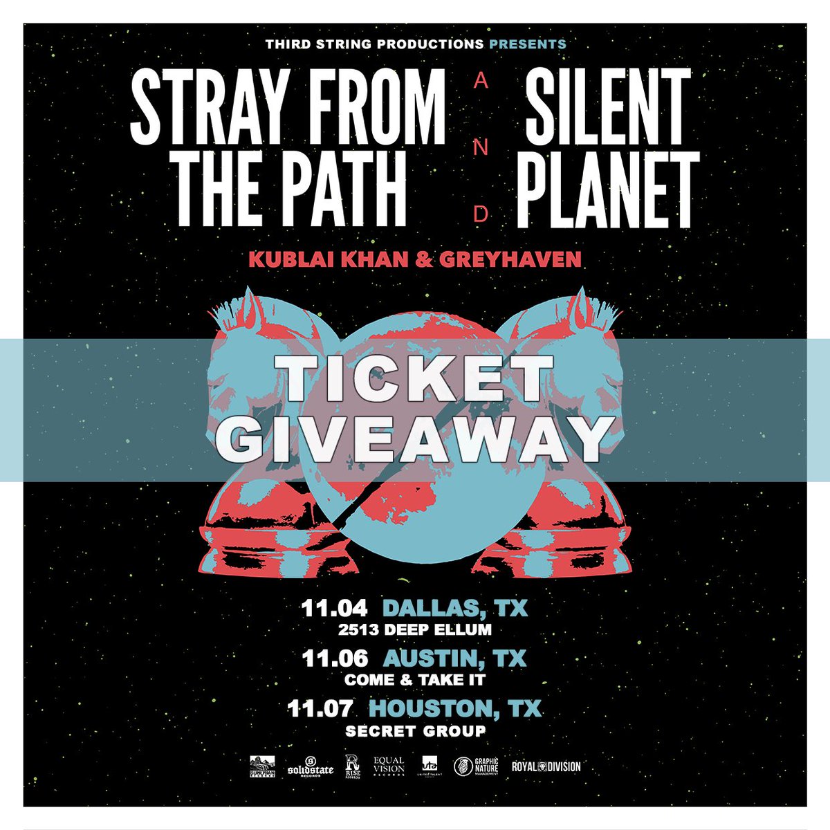 ThirdStringEnt's tweet image. 🎟️ TICKET WINNERS 🎟️

AUSTIN: @Mighty_Tom + @takeda_yea
DALLAS: @mcmurrayhollee + @AustinDWaldron 
HOUSTON: @JLeedsHutch + @AlexaC528 

If you won, please make sure send us a DM! Thanks to everyone who participated. We have more planned for the future. 😏