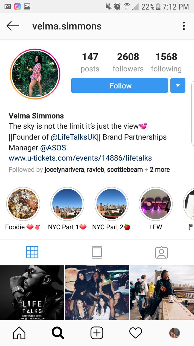 Vela SimmonsIG: Velma.simmonsEntertainmentFounder of LifeTalksUKBrand Partnerships Manager at ASOS