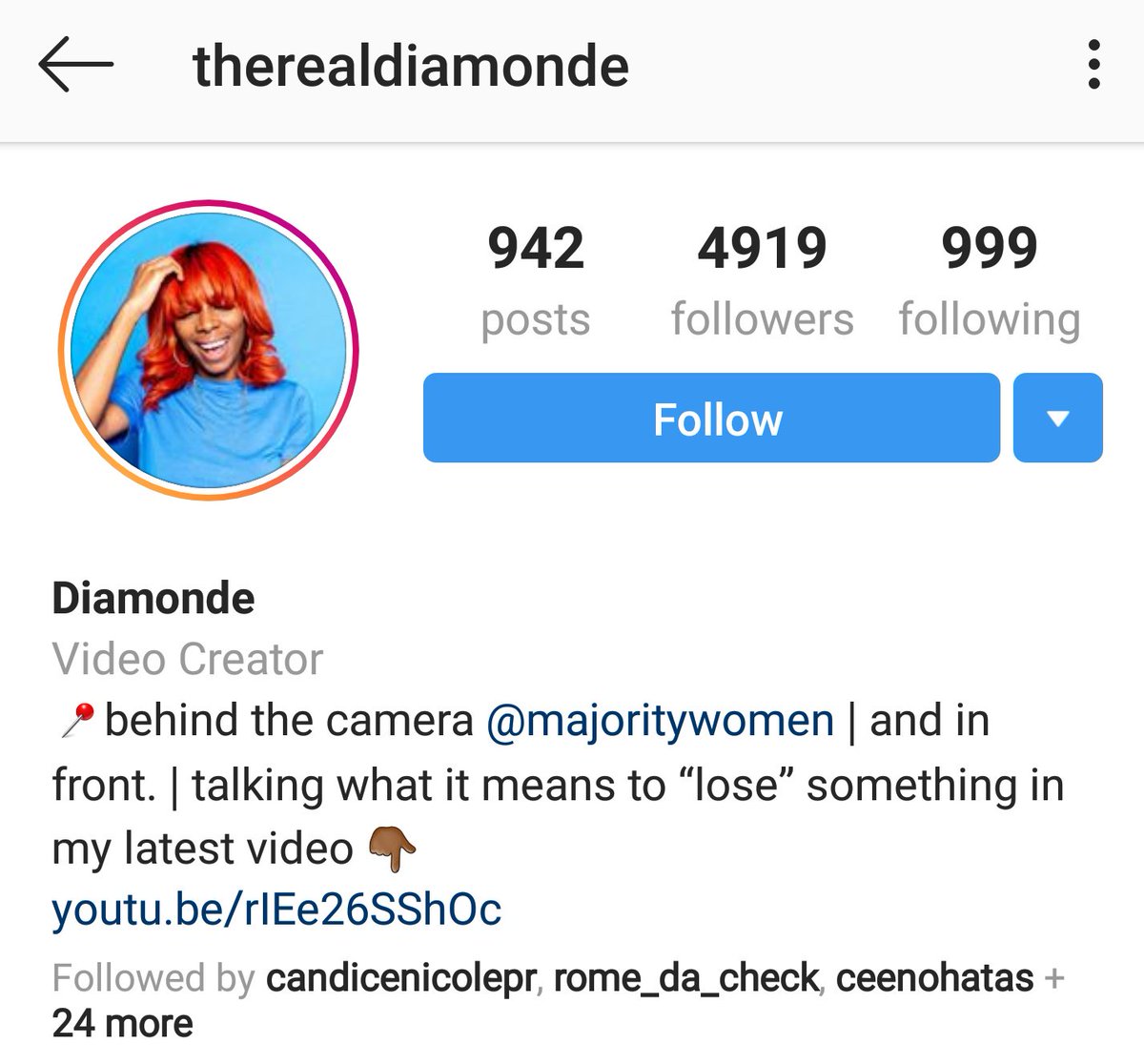 DiamomdeiG: therealdiamondeVideo Creator Behind the camera at MajorityWomen