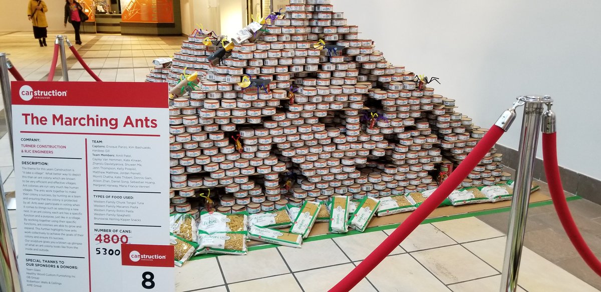RogerSteers's tweet photo. The Marching Ants by @Turner_CDN @RJC_Engineers for @CanstructionYVR . Get out to @TCOLougheed @LougheedCentre to vote for # 8! https://t.co/2ajcEjvxJL