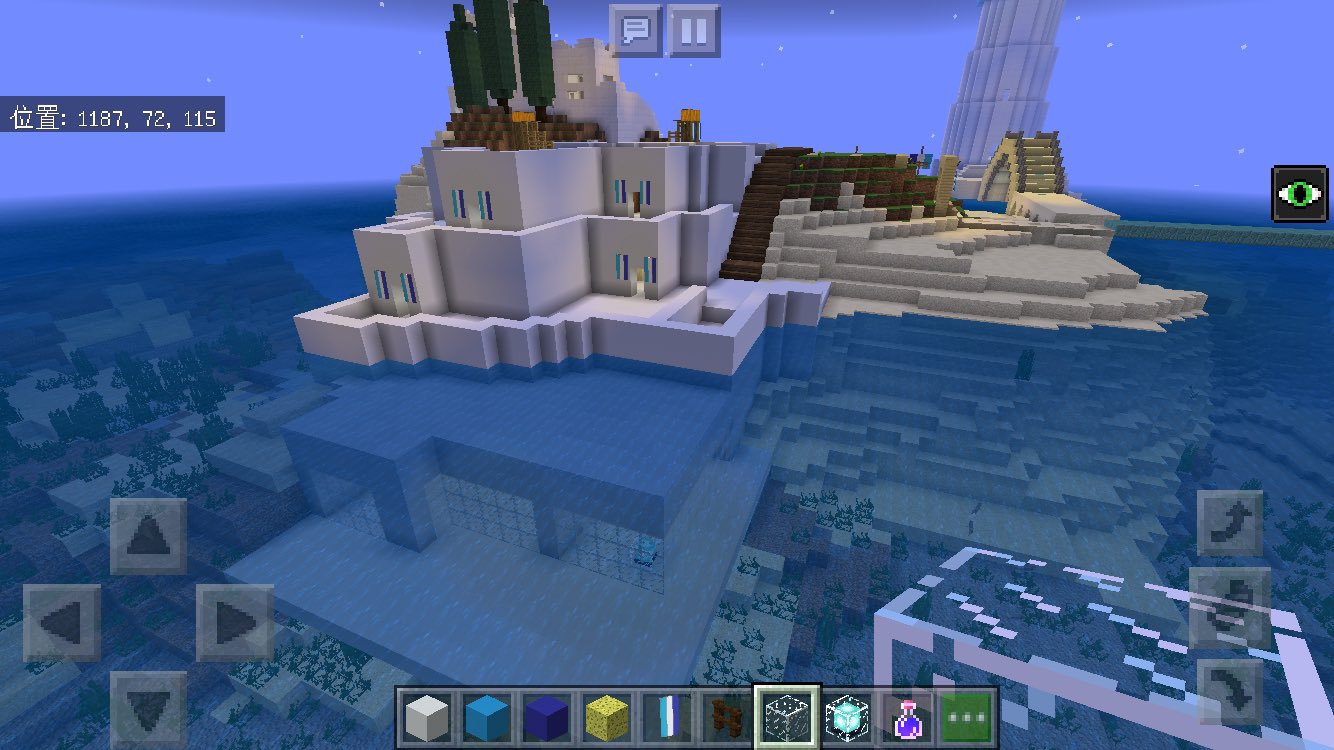 八百万ノ電氣 水中都市建設中 水抜きしながら進めてるけど スポンジ楽しい マイクラ マイクラpe Minecraft 水中都市