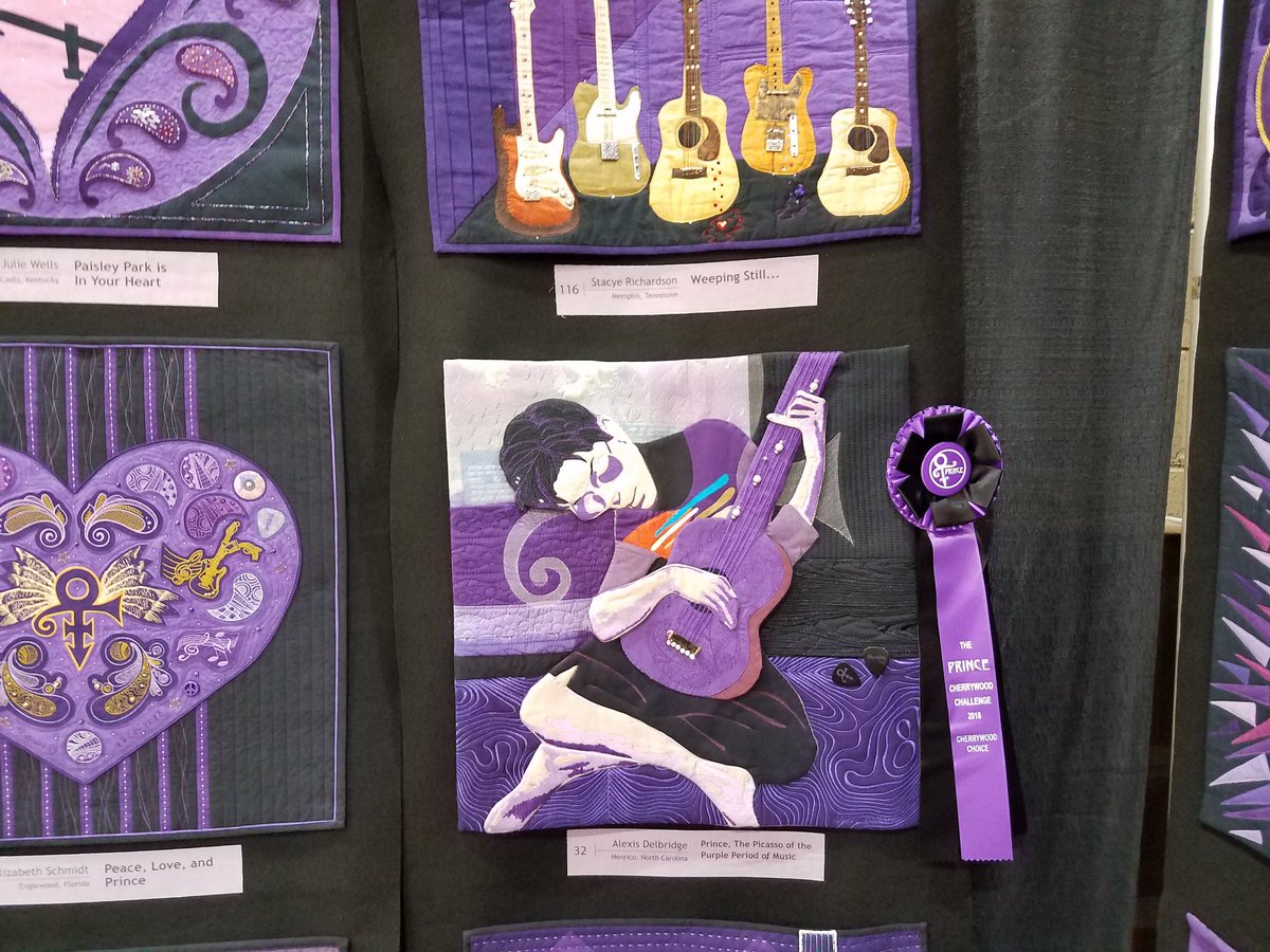 thelyfsoshort's tweet image. Quilt competition tribute to His Purple Badness...#STITCHESSoCal #RIPPrince