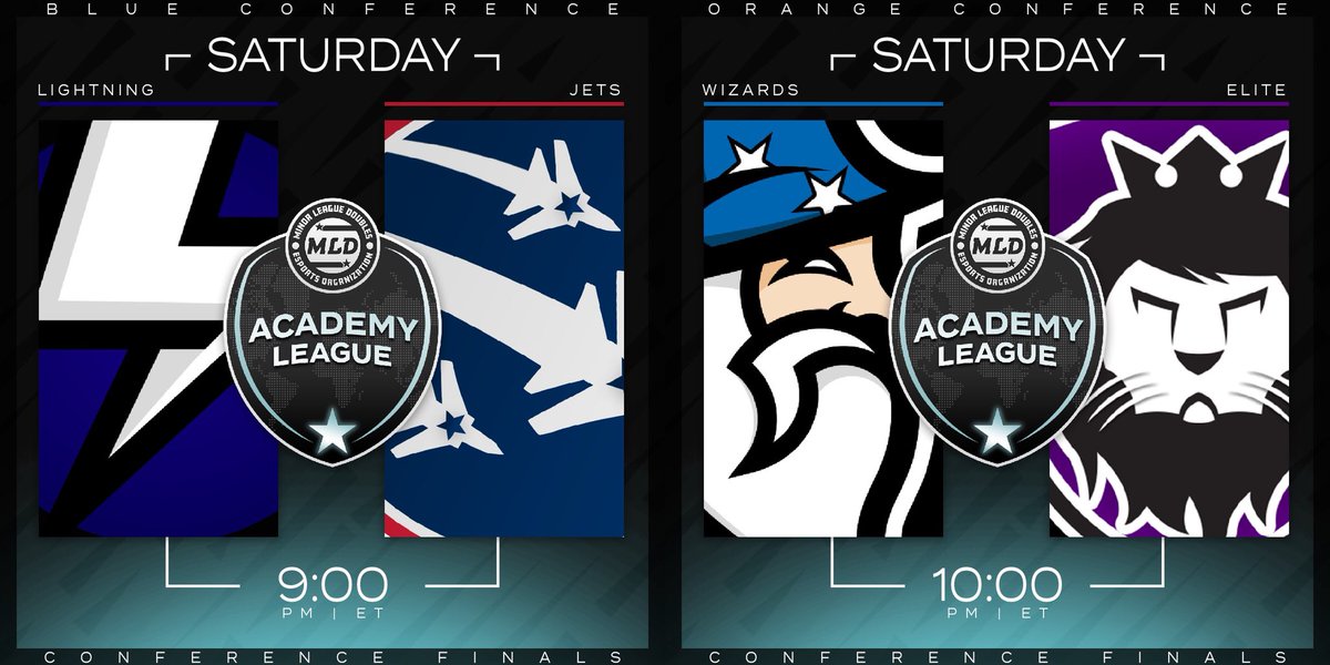 MLEsportsGG's tweet photo. In just under half an hour the #AcademyLeague Conference Finals begin! Join us live on the #MLDNetwork for all the action!

📺https://t.co/2V1j2n3tnE

#RocketLeague #MLDPlayoffs https://t.co/DNejz2RKNO