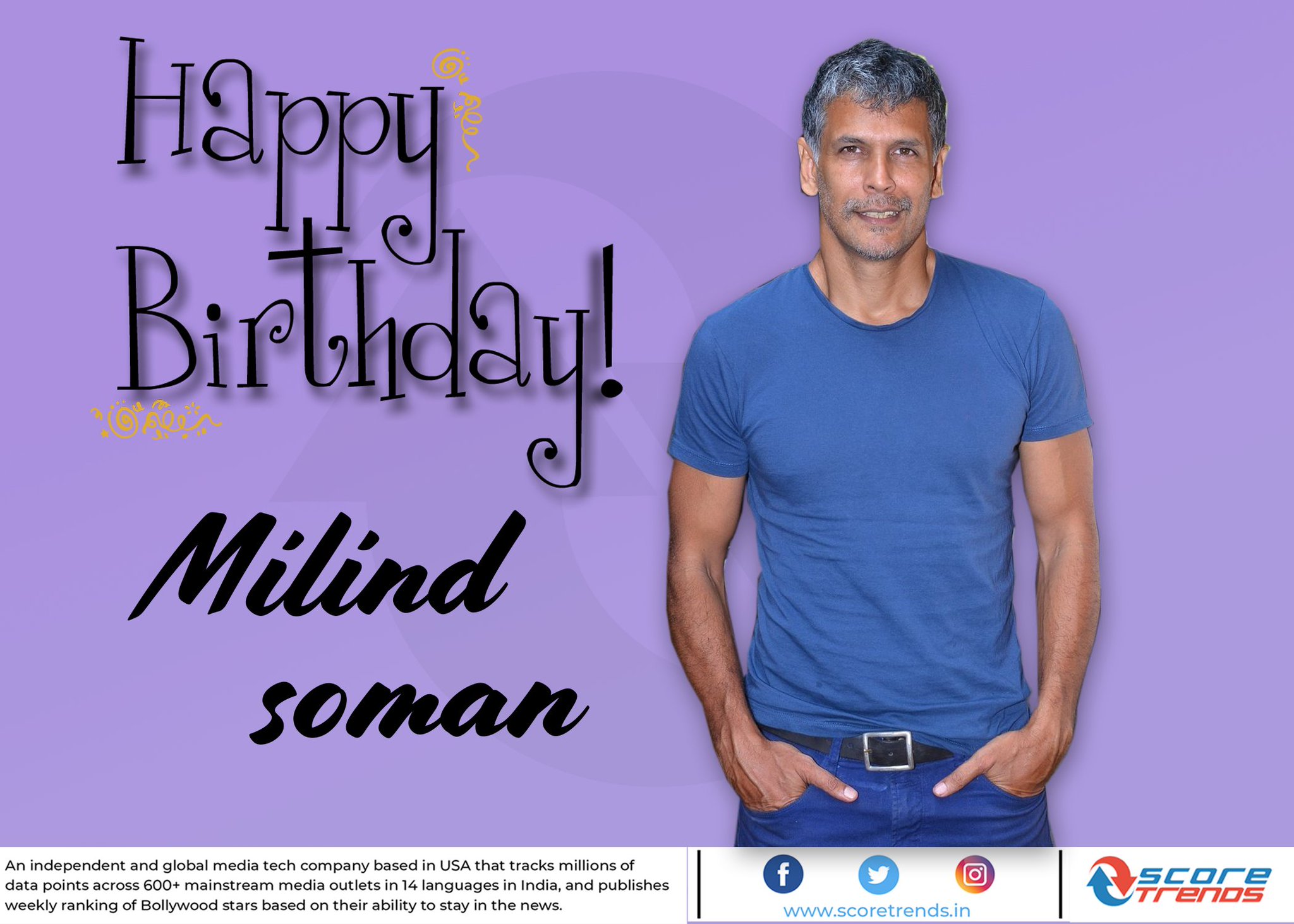 Score Trends wishes Milind Soman a Happy Birthday!! 