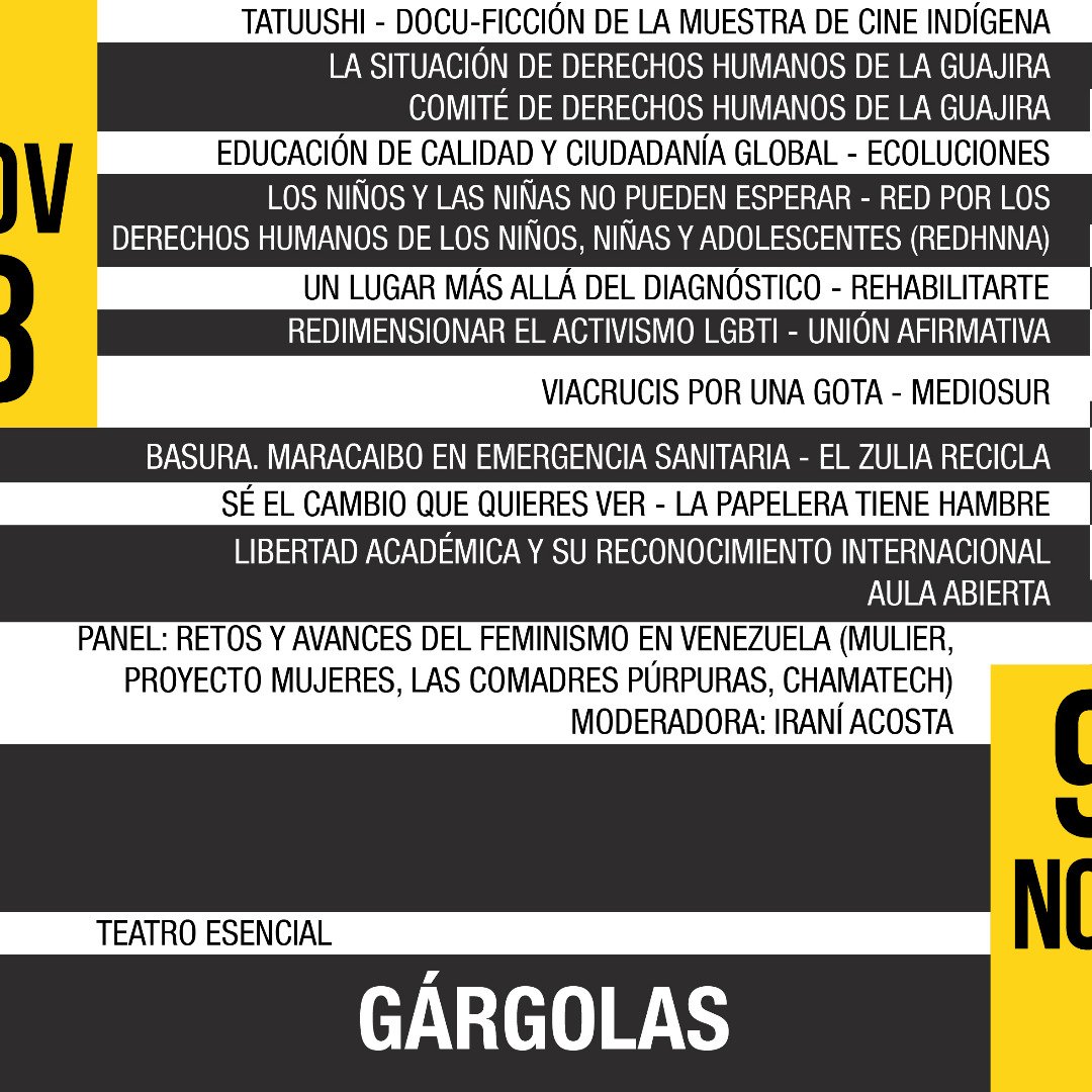 Iracosvi's tweet photo. Ya viene la 3era Feria de Derechos Humanos #FDH2018 en el Ateneo de #Maracaibo en Bellas Artes. Del 7 al 9 de noviembre. Hay quienes no nos resignamos y seguimos resistiendo. Serán más de 30 presentaciones sobre la lucha por los #DDHH en #Venezuela. ¡Acompáñanos! https://t.co/MWc81Bbmqy