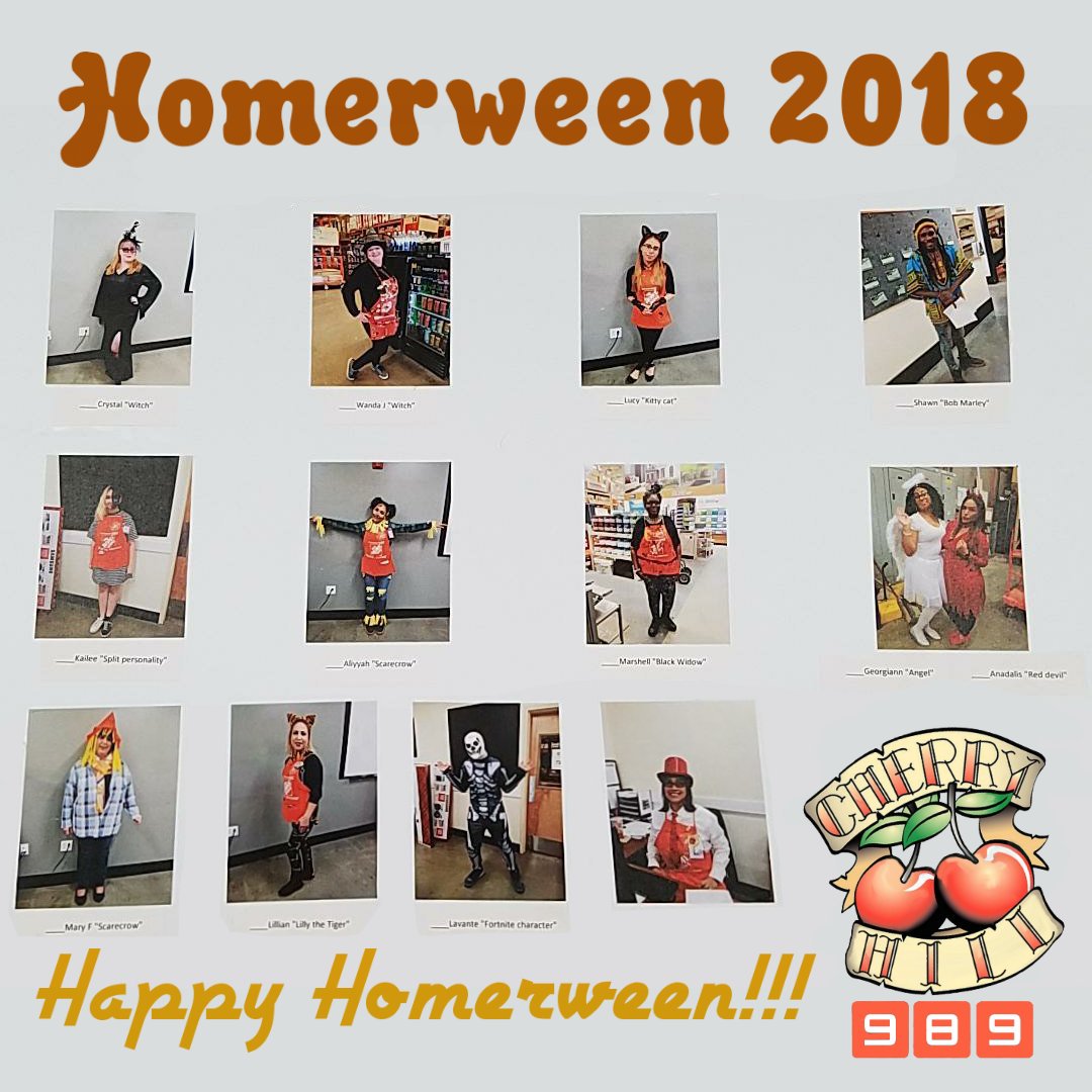 CRPaluszewski's tweet photo. Happy #HomerWeen ๐ป from The #HomeDepot, having a trick or treat๐ #fun time at #0989 with HomerWeen costumes! Congrats to Aliyyah, our winner from #HomerWeen2018 !!! Aliyyah blew us away with her "scarecrow" costume!!! #cherryhill #cherryhillhomedepot #team0989 https://t.co/Ewr4jAXTKZ