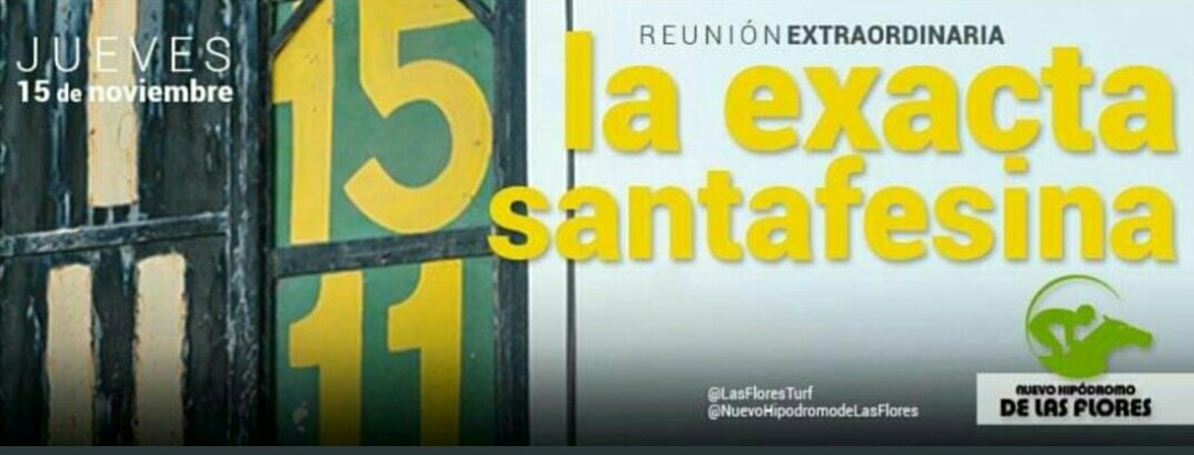 LasFloresTurf's tweet photo. SE VIENE LA REUNIÓN EXTRAORDINARIA DEL 15 DE NOVIEMBRE

Un cartelera de las destacadas para el turf del interior con el Carlos Pellegrini (2000 metros) de carácter oficial,  Juan de Garay (1200 metros) y un Especial para Productos debutantes (500 metros). Se anota el martes. https://t.co/zMCQ3XA0wx