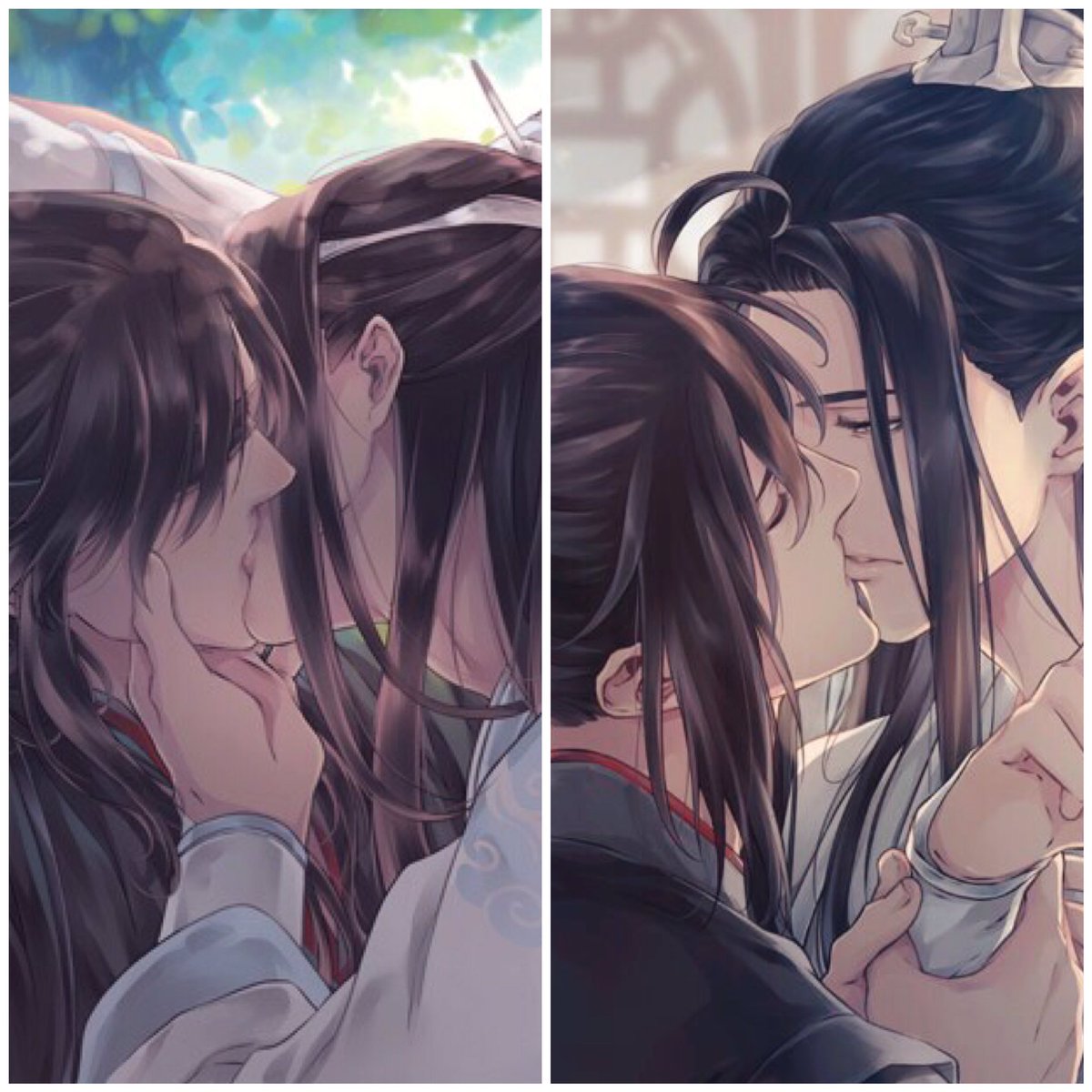 👈🏻蓝忘机夺初吻vs 魏无羡夺初吻👉🏻 都是偷亲。蓝姑娘果然很狼