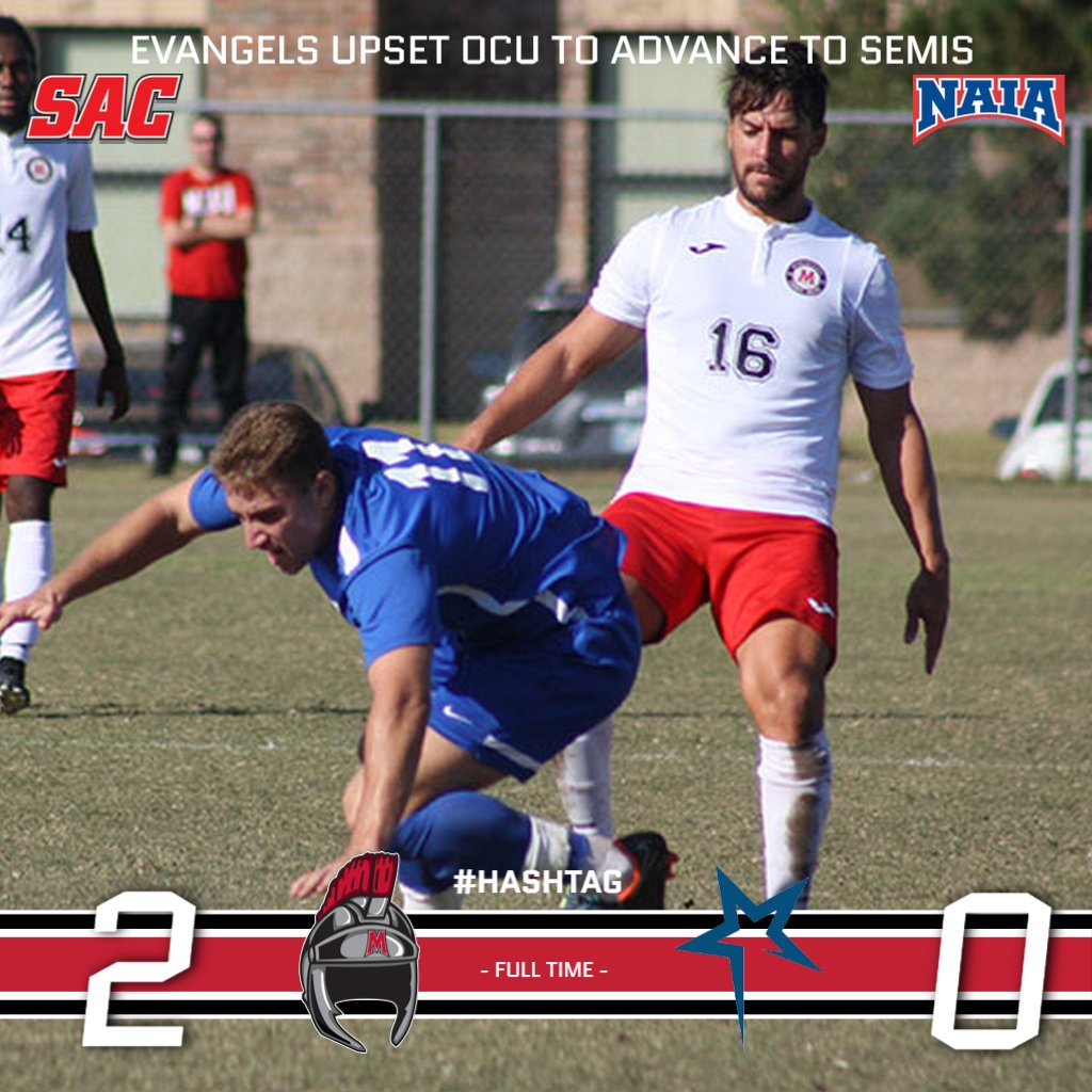 MACUathletics's tweet photo. MSOC: Last Year, #MACUMS advanced to the @Sooner_Athletic semis for the first time. This season, the Evangels get their first SAC tournament win with a 2-0 defeat of OCU on Saturday #MACUProud #1Team #SACScores https://t.co/KJZ1SvHNFU